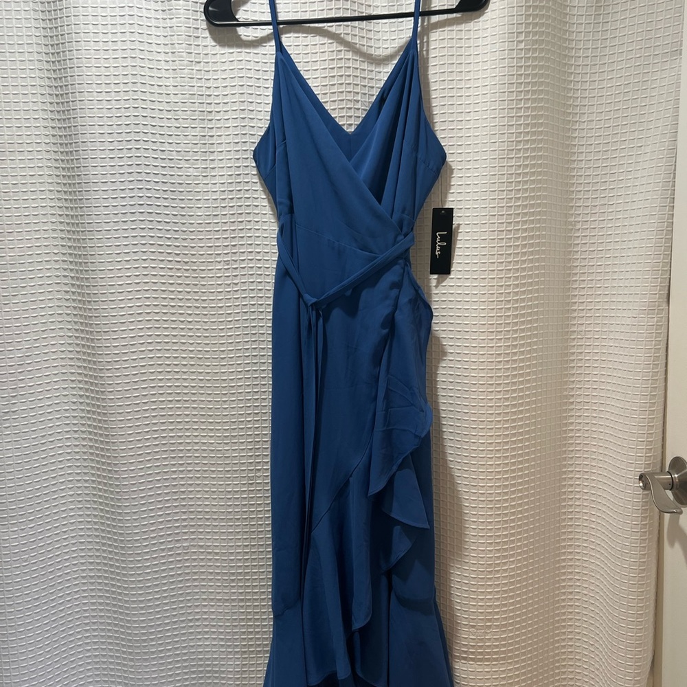 Lulu's Asymmetrical Blue Dress